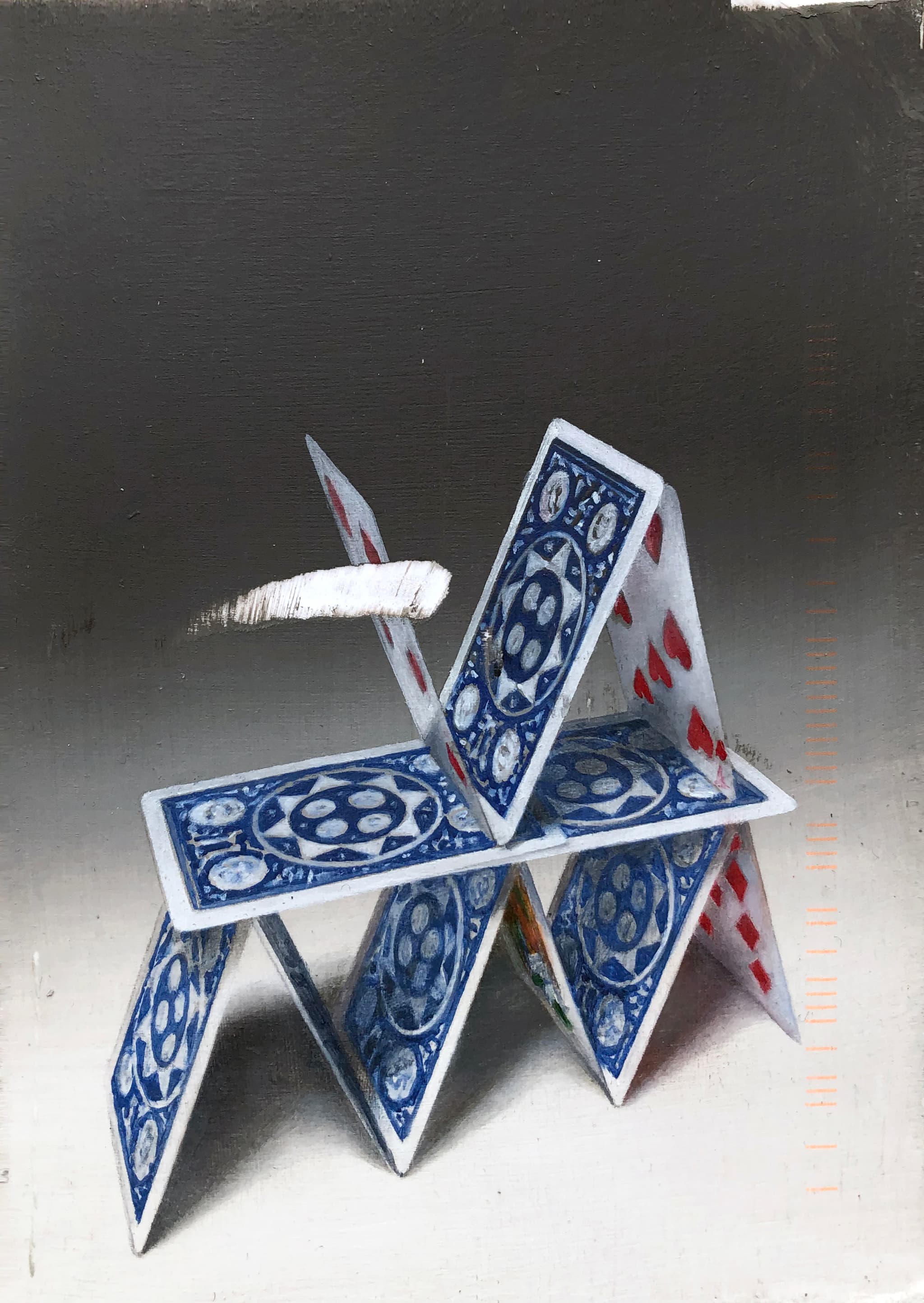 Card num. 7, Oil on board with post office marks