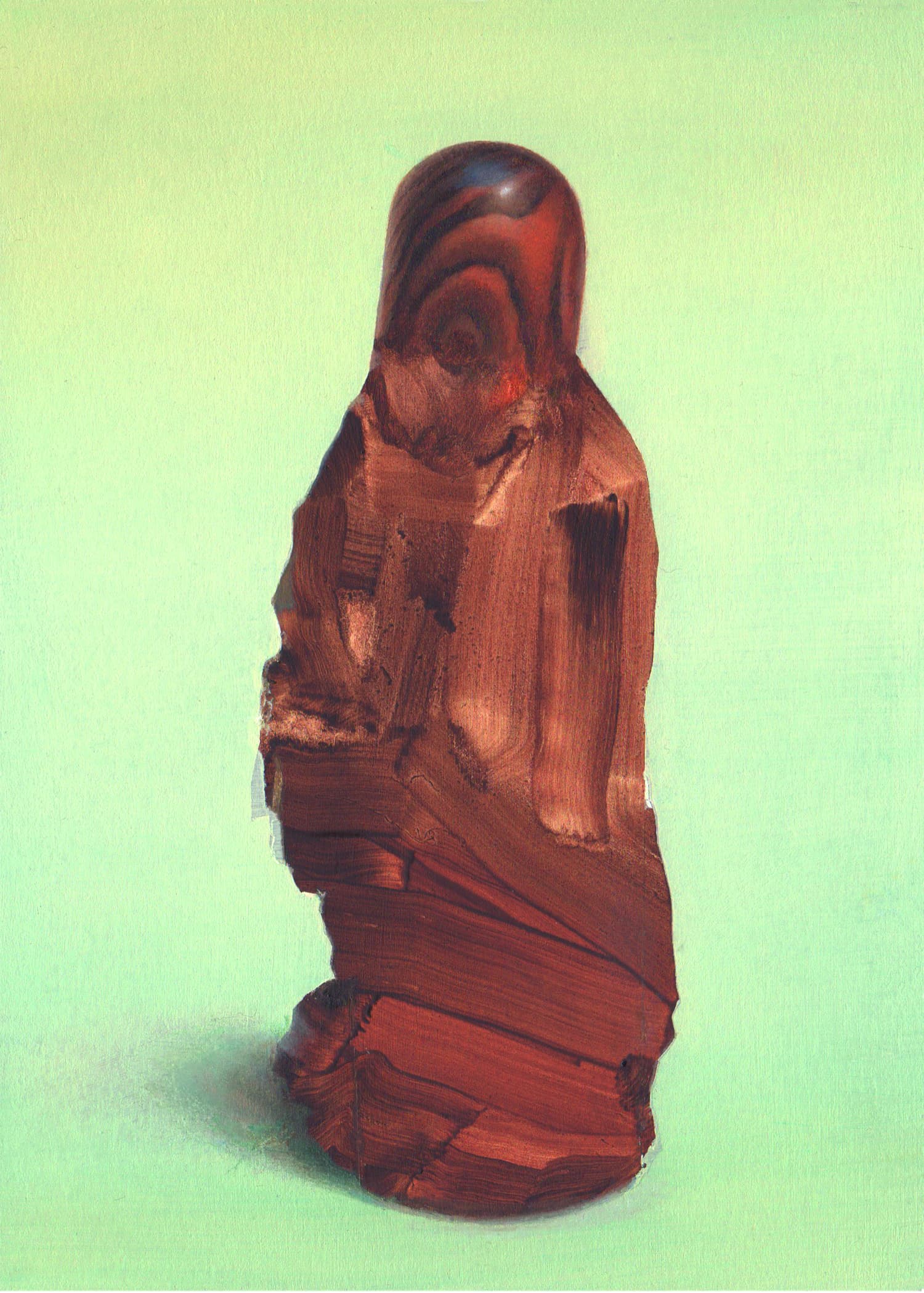 Vintage Japanese wood carving of an old man by Fukuro, ID:FA-101